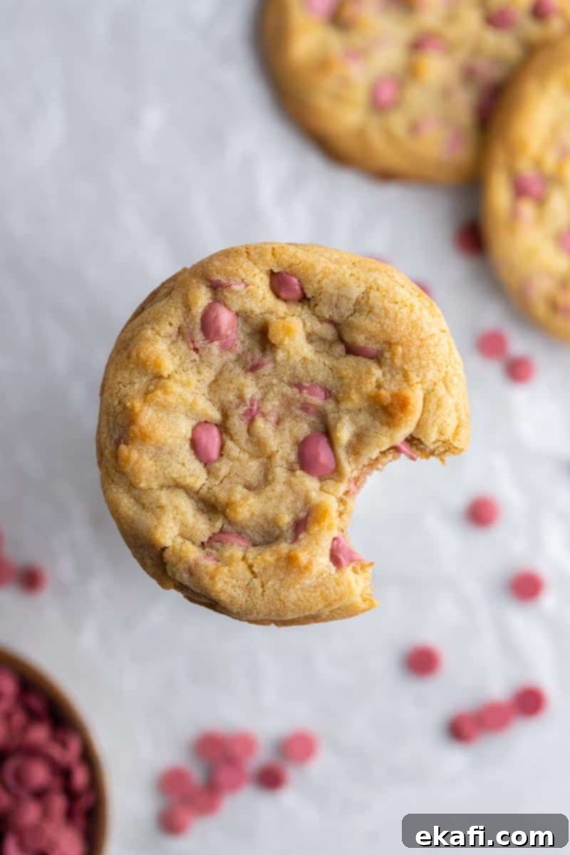 Crumbl Ruby Chocolate Chip Cookies.