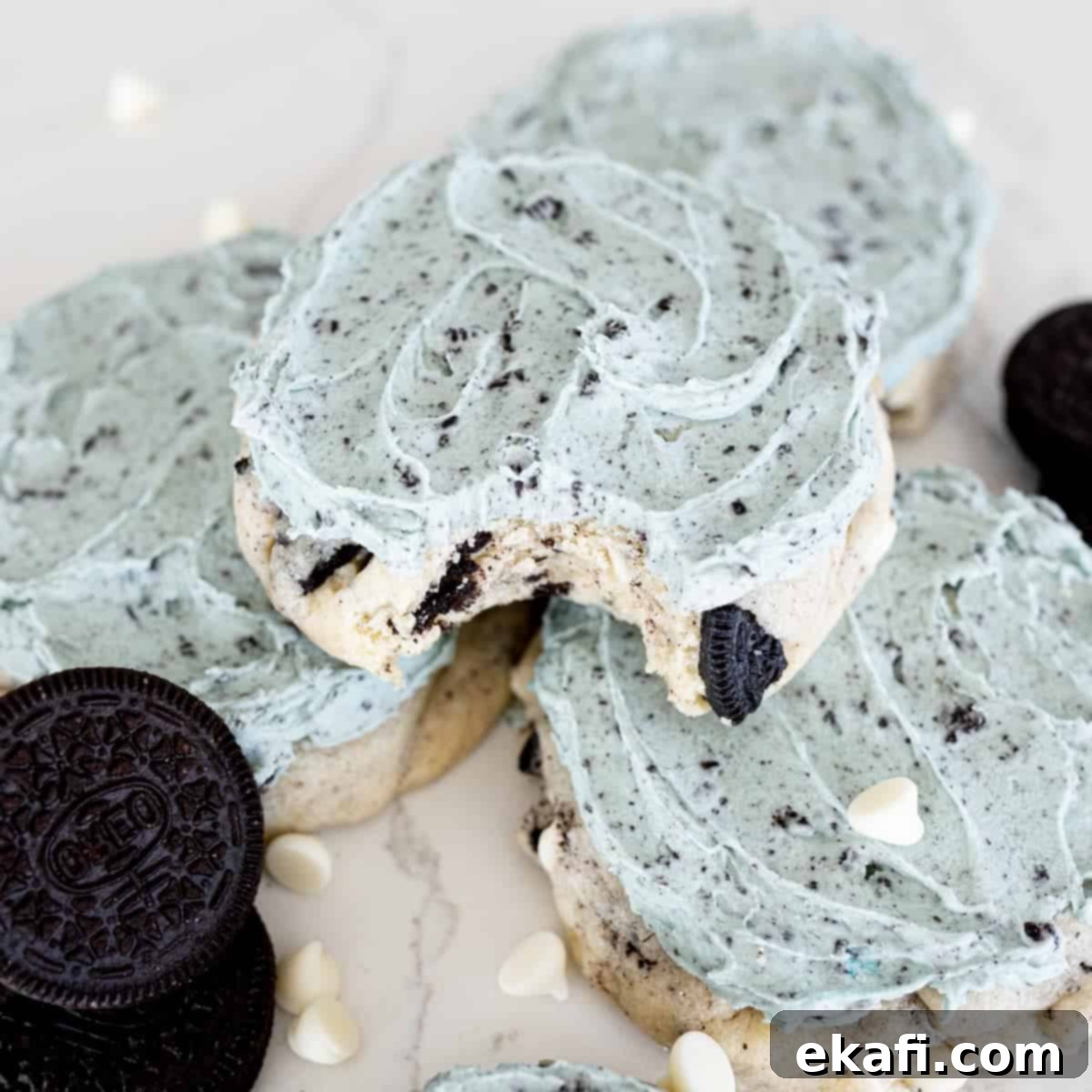 Crumbl Aggie Blue Mint Cookies.