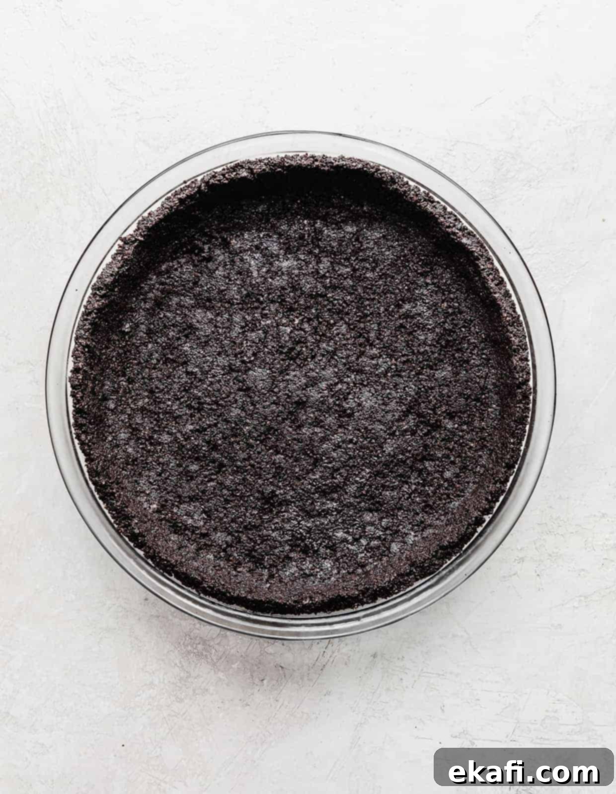 Ορέο Βάση Πίτας 2 Μια βάση τάρτας Oreo σε ανοιχτό γκρι φόντο.