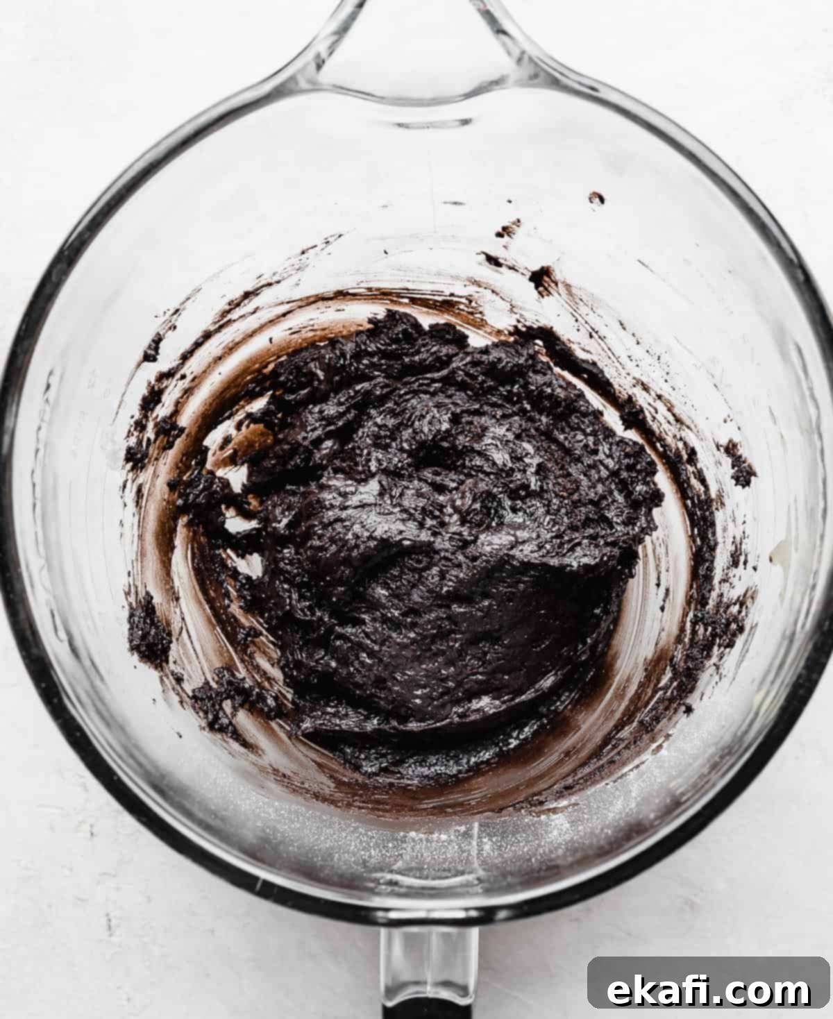 Cookies and Cream Donuts 7 Oreo Donut batter in a glass mixing bowl.