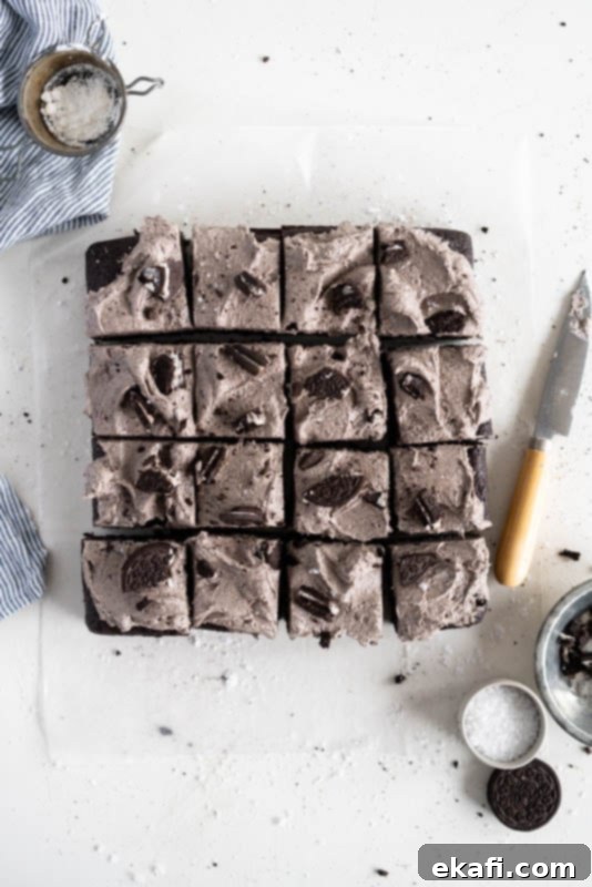 Deep & Dark Black Cocoa Delights 11 Black Cocoa Brownie with Oreo German Buttercream