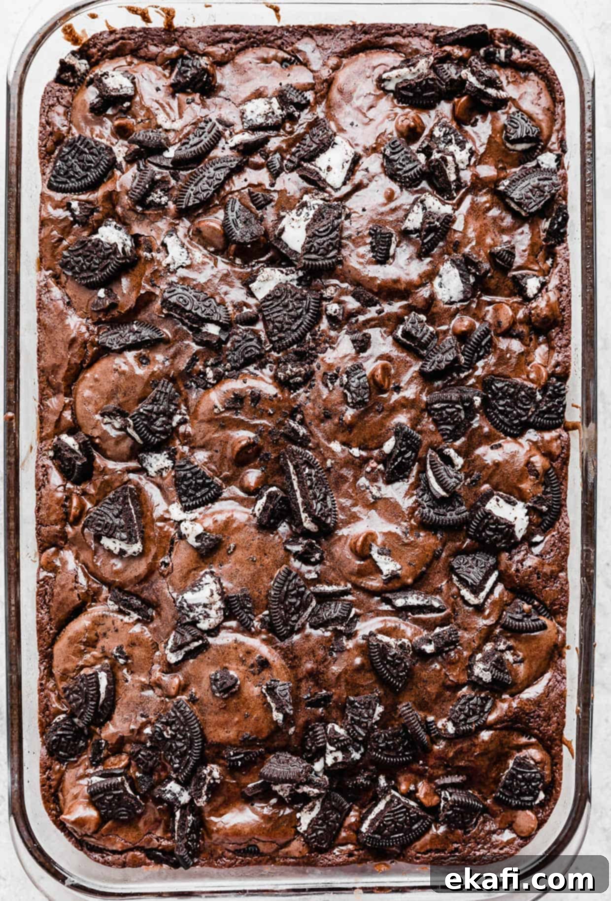 Ultimate Oreo Fudge Brownies 10 Baked Oreo brownies topped with crushed Oreo's.
