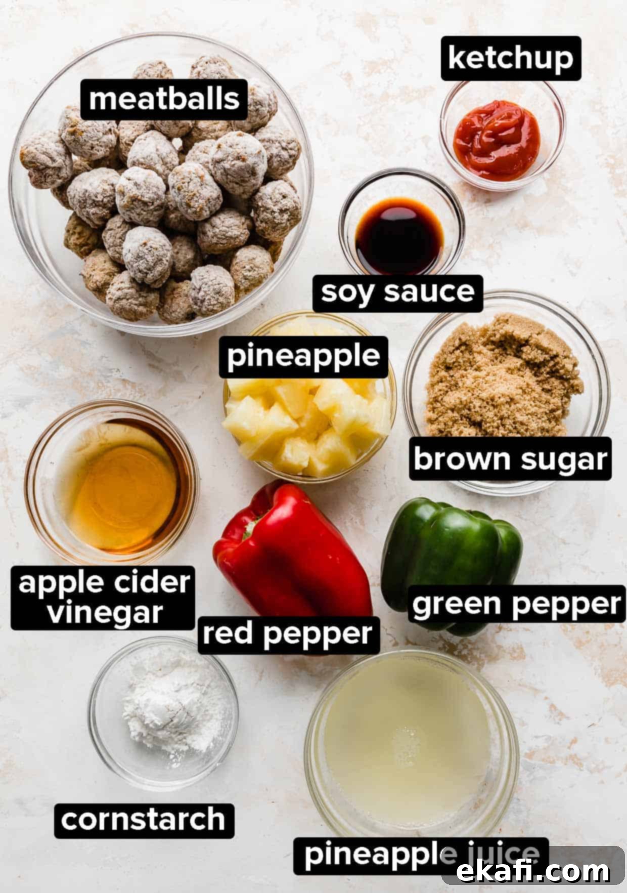 Tangy Sweet Slow Cooker Meatballs 4 Ingredients used to make slow cooker sweet and sour meatballs.