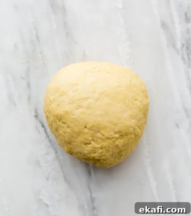 Mastering Homemade Ravioli 5 A ball of homemade ravioli dough, smooth and rested.